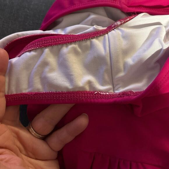 Shoshanna Swimwear Size 6 Swimsuit Bathing Suit One Piece Ruffled Magenta Pink - Picture 7 of 7